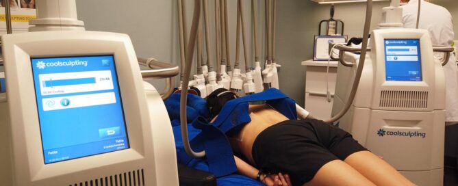 Patient receiving CoolSculpting Treatment
