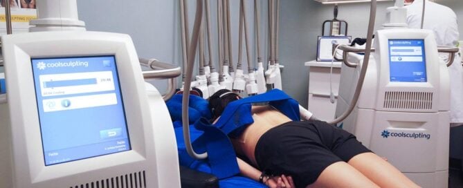 Patient receiving CoolSculpting Treatment